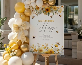 Honey Welcome Sign Template, Bride to Bee Bridal Shower Sign 079HB-WLCM