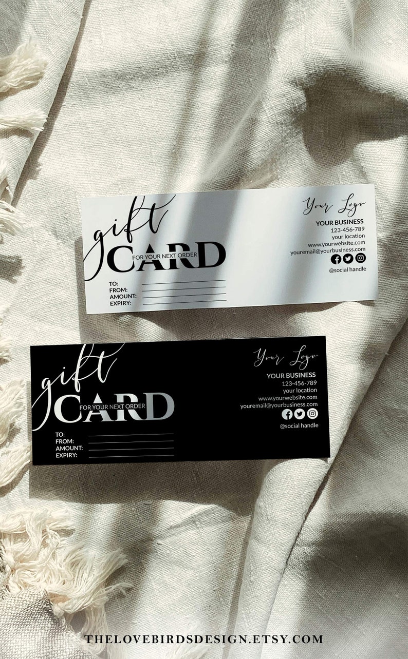 Gift Certificate Template Printable Small Business Gift Card - Etsy