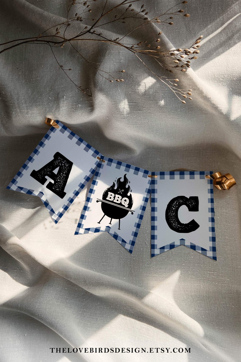 BBQ Baby Shower Banner Custom DIY Banner for Barbecue Couples - Etsy
