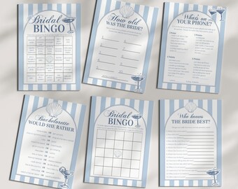 Coastal Bachelorette Games Bundle, Last Toast on the Coast Bridal Shower Set 085CO-GAME-BUN