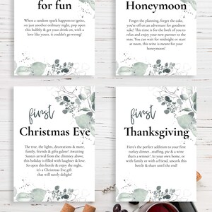 Printable Marriage Milestone Wine Labels, A Year of Firsts Poems ...