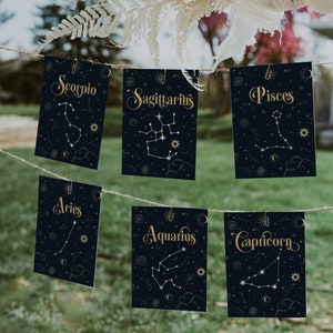 Decorazioni per matrimoni celestiali, numeri da tavolo con costellazioni e 12 segni zodiacali, cartello per posti a sedere per matrimoni n. 063