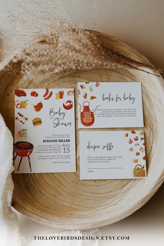 BBQ Baby Shower Invitation Template to Download and Print | Etsy