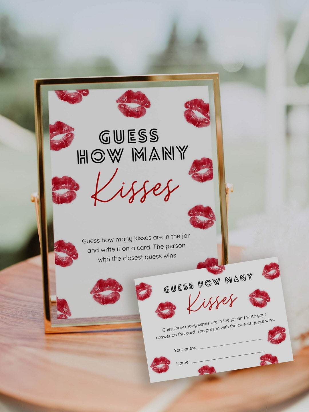Guess How Many Kisses for the Soon to Be Mrs Printable Template for ...