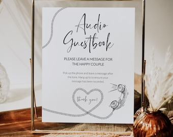 Audio Guestbook Sign, Leave a Message After the Tone Printable Template