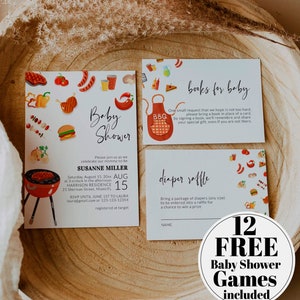 BBQ Baby Shower Invitation Template to Download and Print, Barbeque ...