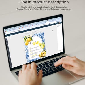 Limoncello Spritz Bar Menu Template, Citrus Lemon Amalfi Coast Bridal Shower Sign 102LE-BAME image 6
