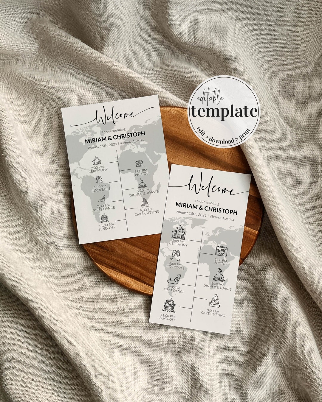 Destination Wedding Timeline Weekend Itinerary Template Travel - Etsy