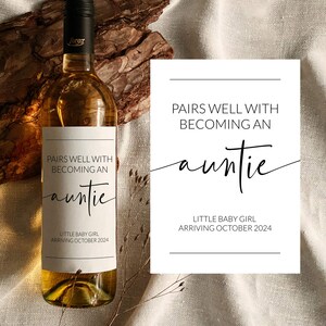 Pairs well with becoming an aunt, Baby Announcement Gift for future auntie  #072