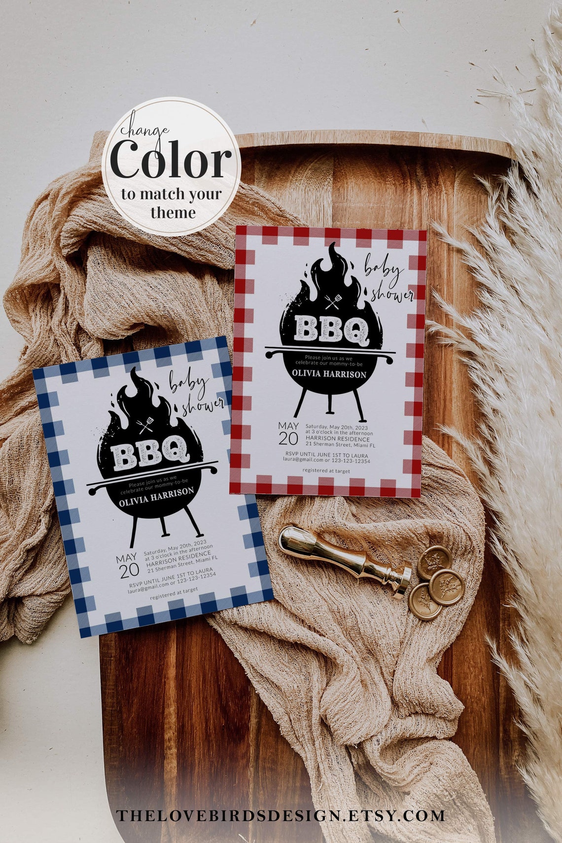 BBQ Baby Shower Banner Custom DIY Banner for Barbecue Couples - Etsy