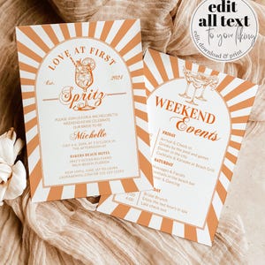 Italian Spritz Bachelorette Itinerary, Love at First Spritz Weekend Party Template 027AS-BACHINV image 16