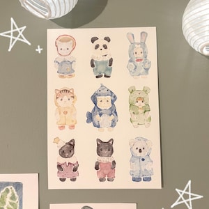 Sylvanian Families-aquarelprint | Calico Critters Art | Schattig bosdier kunstdecor | Handgeschilderde illustratieprint
