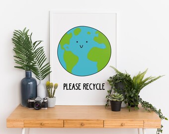 Recycle Sorting Activity Recycling Poster Earth (Instant Download) - Etsy