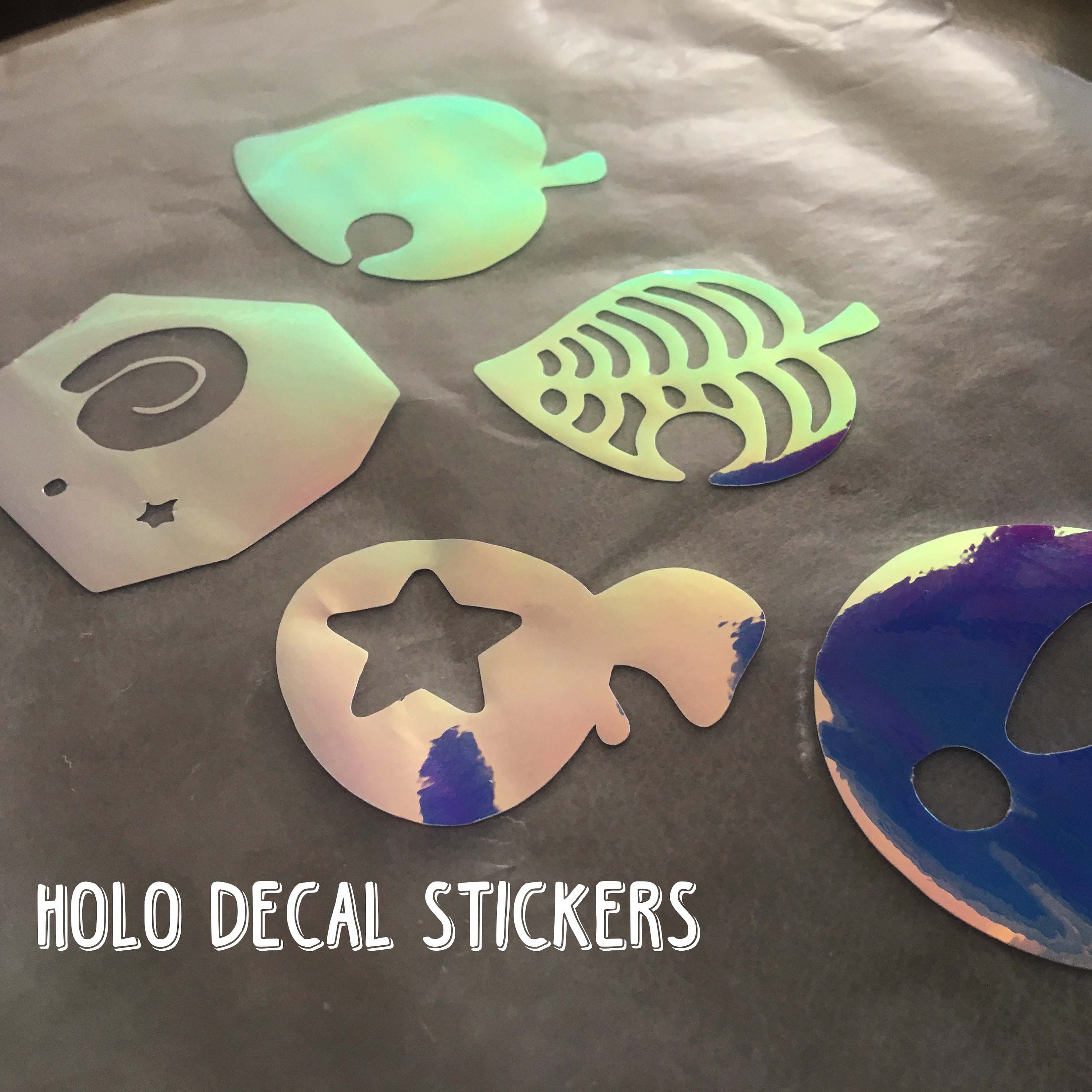 Reflective Holographic Vinyl Decal Stickers, Animal Crossing Decals, Animal Crossing Item Stickers, Holo Laptop Stickers, Waterproof Sticker