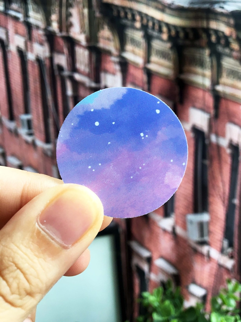 aesthetic moon stickers galaxy stickers watercolor planets etsy
