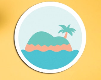 Island Sticker Waterproof Vinyl | ACNH Sticker | New Horizons | Cute Water Bottle Stickers | Vacation Sticker | Beach Sticker | Weatherproof