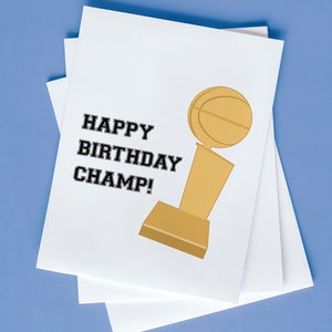Basketball Geburtstagskarte, Trophäe Geburtstagskarte, WM-Trophäe, alles Gute zum Geburtstag Champion, Geburtstagskarte für Kinder, Geburtstagskarte für Ihn