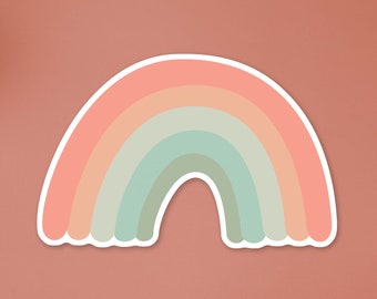 Cute Rainbow Sticker | Laptop Sticker | Water Bottle Sticker | Y2K Sticker | Rainbow Decal | Waterproof Sticker | Dopamine Stickers | Retro
