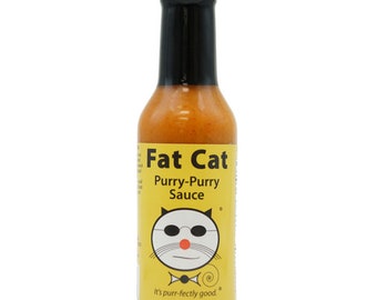 Purry-Purry Sauce Hot Sauce (Peri Peri Style) von Fat Cat Gourmet | Mittlere Hitze | Thai Asiatischer Geschmack | Für Gegrilltes Fleisch, Veggies, Stir Fry