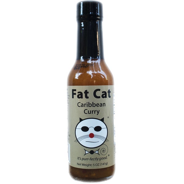 Caribbean Curry Scotch Bonnet Pepper Sauce by Fat Cat Gourmet | Spicy and Savory | For Grilled Chicken, Steak, Pork, Seafood, Veggies