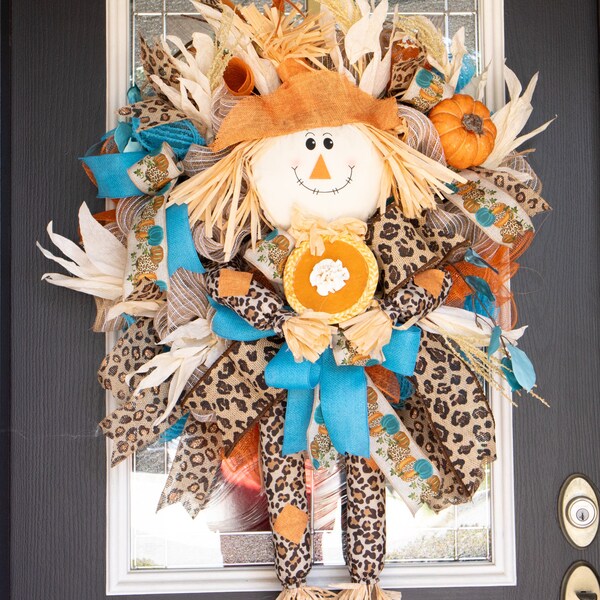 Scarecrow Fall Decor, Fall Front door wreath for fall, Pumpkin Wreath, Front Door Wreath Door Wreath  Autumn Wreath Thanksgiving Wreath