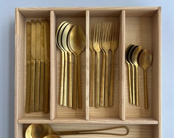 Kitchen Organizer Storage, Kitchen Drawer Insert, Custom Drawer Divider, Ash Silverware Drawer Organizer, Custom Drawer Organizer, CRAFTOLAS