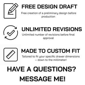 Ready to Ship | Drawer Organizer with 8-Knife Insert – Solid Ash Wood Tray for Silverware – 20.8In x 19.8In | CRAFTOLAS