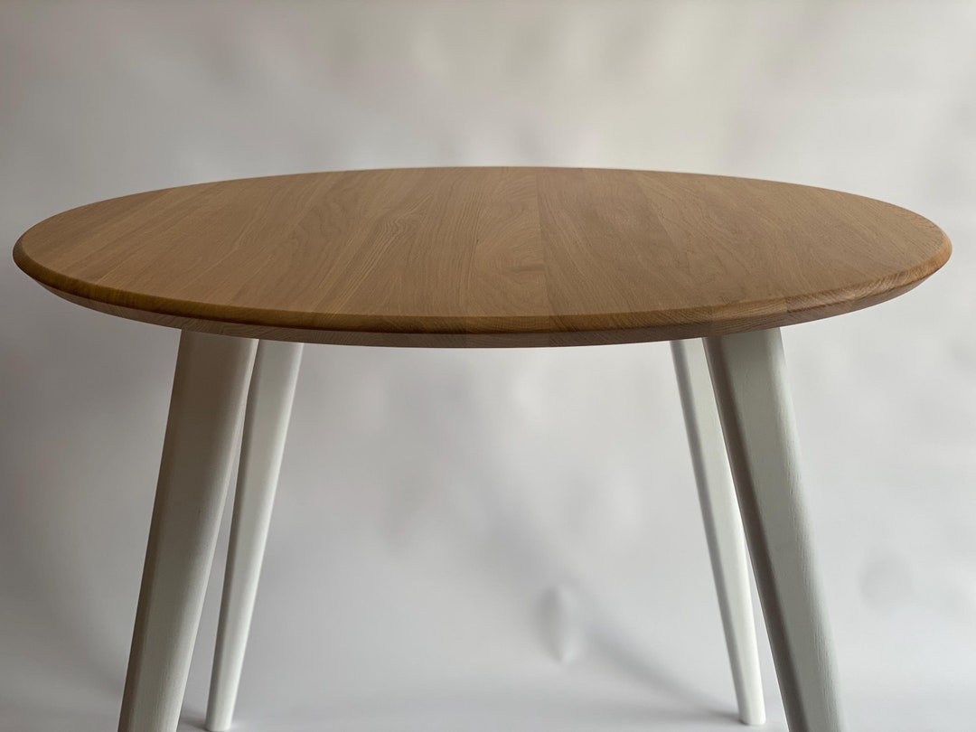 Round Solid Oak Dining Table – 36 Inch White Oak Kitchen Table ...