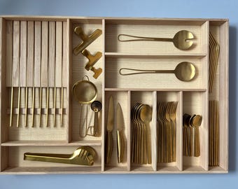 Custom Handmade Tray for Cutlery - Made from Solid Ach