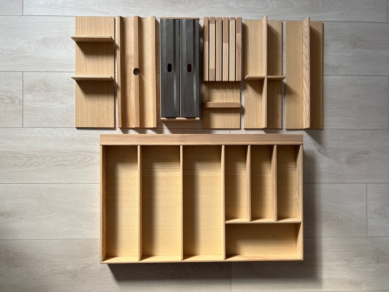 Kitchen Drawer Organizer, Silverware Drawer Organizer, Wood Drawer Organizer, Custom Silverware