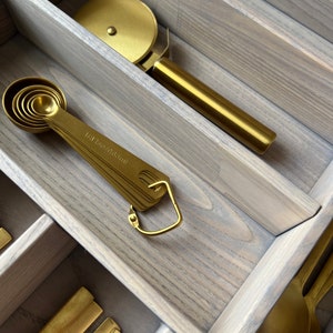 Custom Kitchen Drawer Organizer – Gray Solid Ash Wood Utensil Tray, Silverware Insert, Flatware Drawer Organizer | CRAFTOLAS