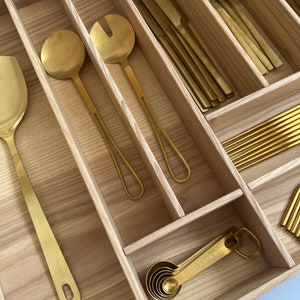 Kitchen Drawer Organizer, Silverware Drawer Organizer, Ash Silverware Drawer Organizer, Custom Drawer Organizer | CRAFTOLAS