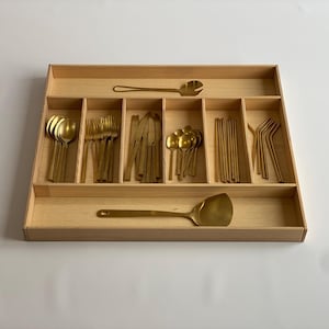 Custom Silverware Drawer Organizer, Wood Silverware Drawer Organize, Utensil Drawer Organizer, CRAFTOLAS