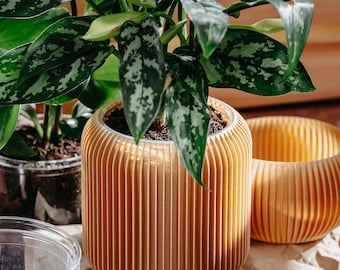 Large planter 71P03.1000.OAK / 3d printed plant pot / ecofriendly and geometric / minimalist and modern
