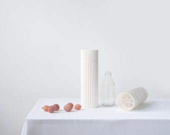 Tall vase 71V01.300.WHITE with bottom / eco friendly and geometric / minimalist and modern