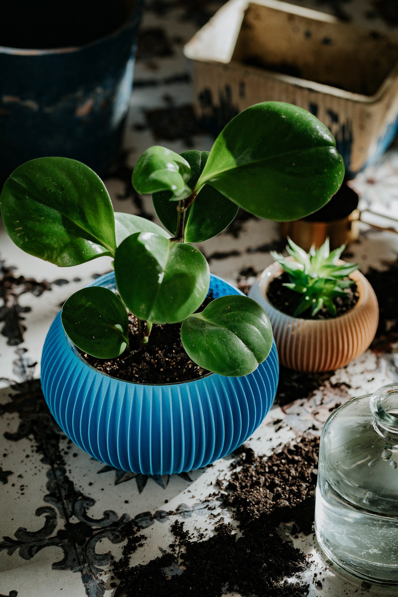 Medium Planter 71P01.500.BLUE / 3d Printed Plant Pot / Ecofriendly