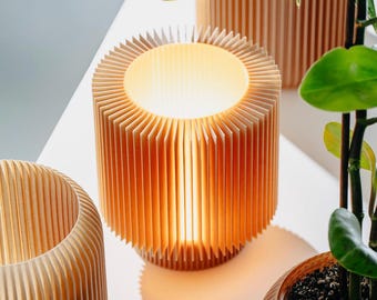 Cordless table lamp 71L02.OAK with unique switch - Perfect for bedroom - Oak structure - Our bestseller