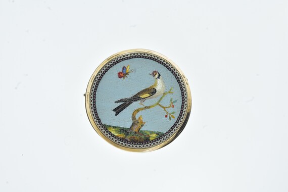 18th Century Micro Mosaic  Brooch of a Bird and a… - image 5