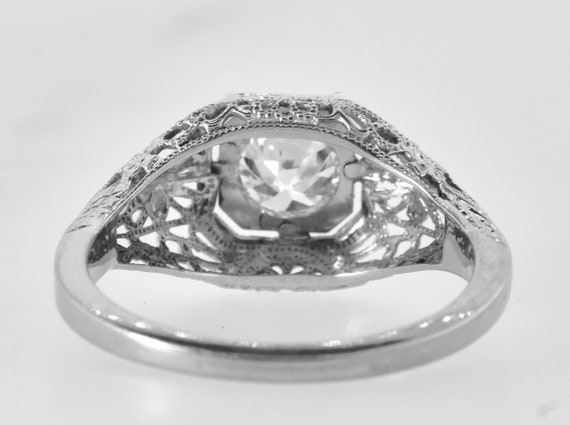 Antique Filigree Ring Fine .65 Ct. Diamond and 18… - image 8