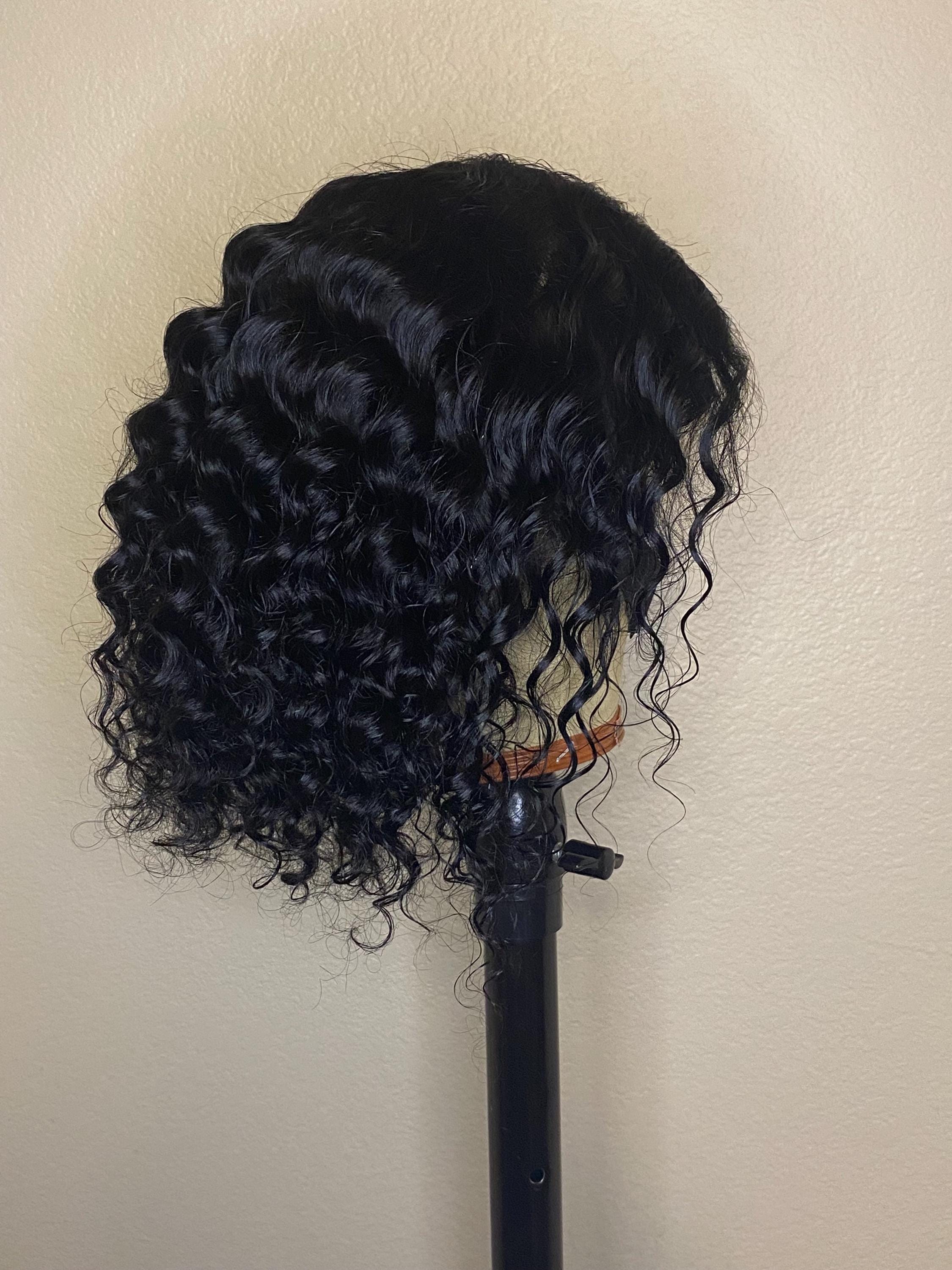 14 Inch Deep Wave Human Hair Wig Glueless Pre Plucked HD Lace Closure Deep Wave BOB Wig Human Hair 5x5 HD Curly BOB Lace Front  main image 2