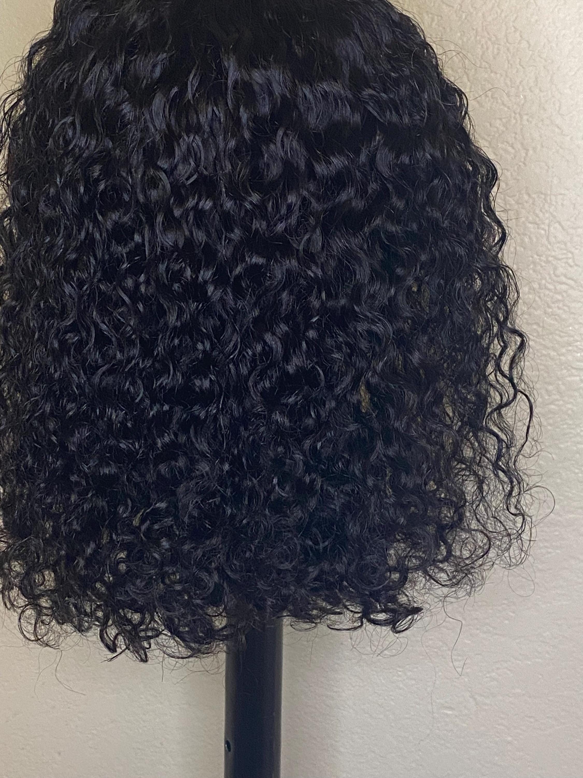 14-inch Water Wave Human Hair Wig | Glueless 13x4 HD Lace 