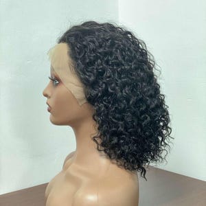 12-Inch Human Hair Water Wave Wig | Glueless 13x4 HD Lace Front | Pre-Plucked Hairline, Natural Black, Beginner Friendly