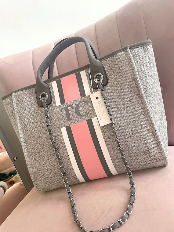 Pink Grey Tote bag