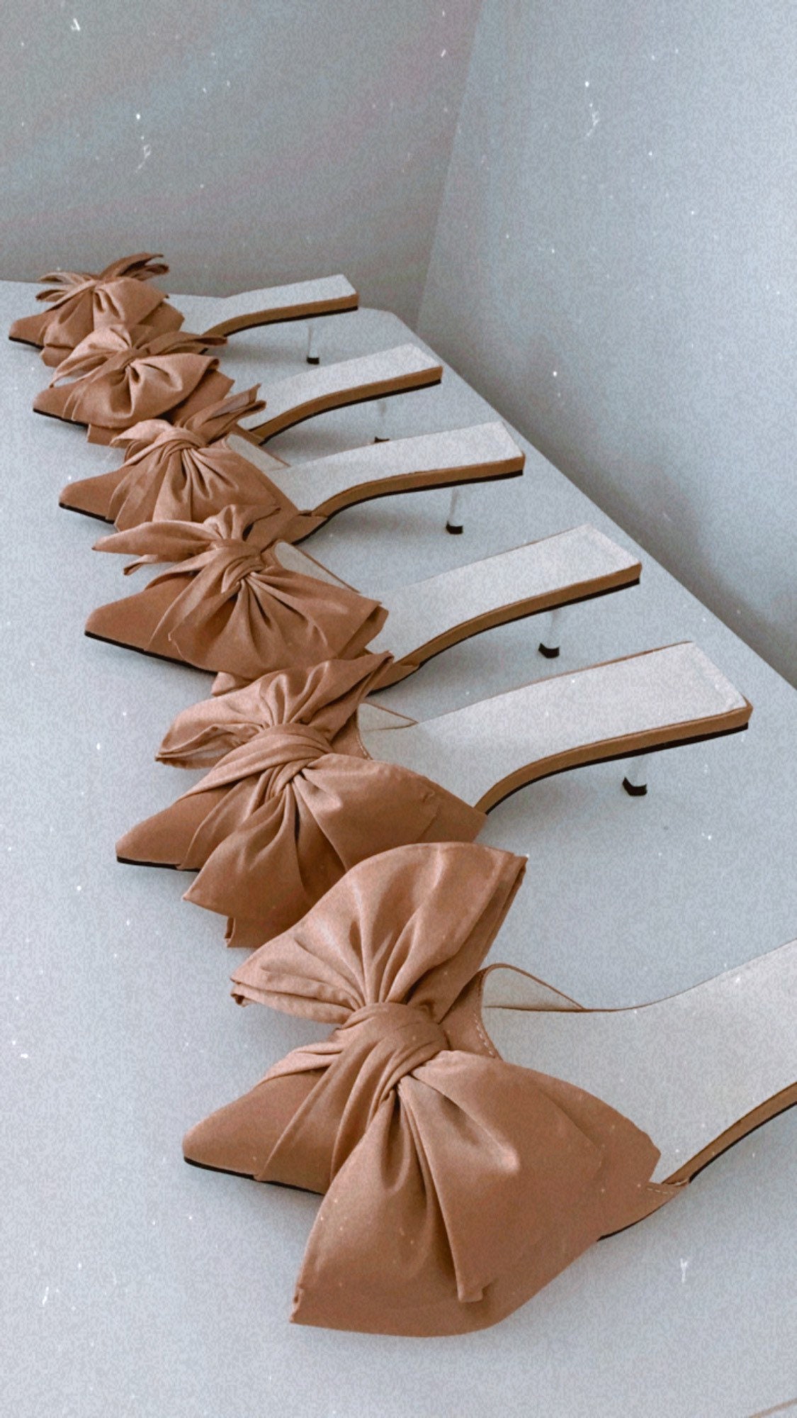 Nude Satin Bow Mules Beige Kitten Heel Wedding Shoes Low Heel - Etsy