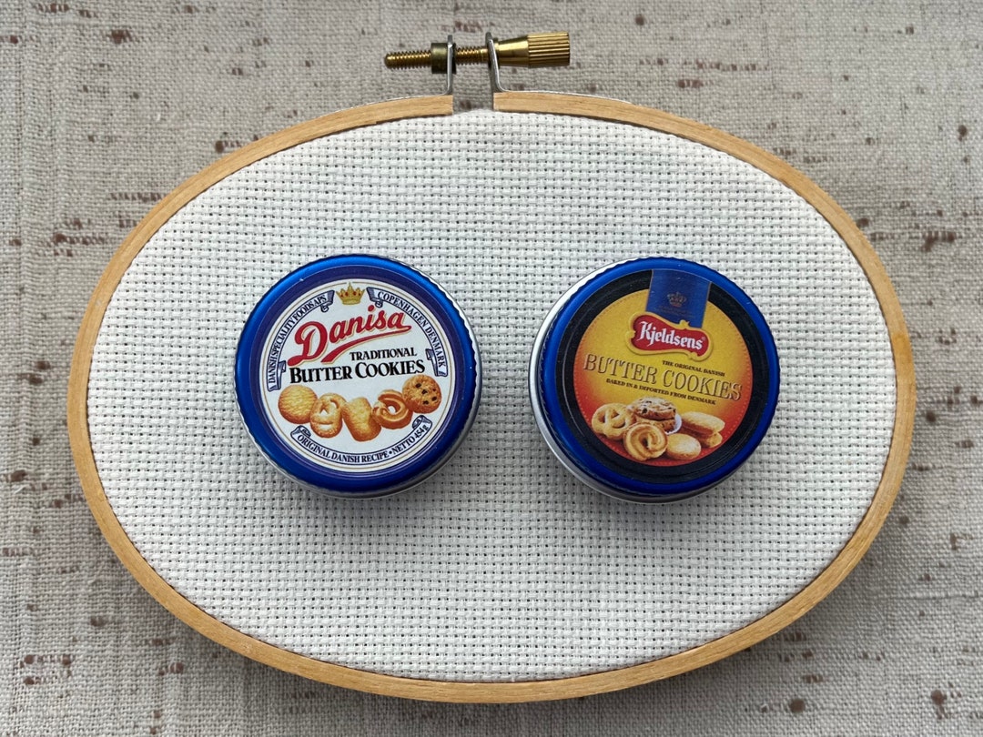 Miniature Danisa or Kjeldsens Butter Cookie Tin Needle Minder/nanny for Embroidery