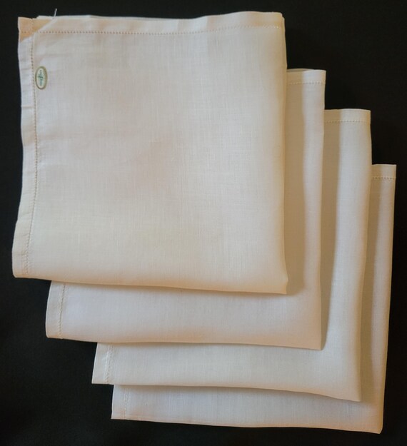 Buy Irish Linen Napkins White With Tag Set of Vintage Cloth
