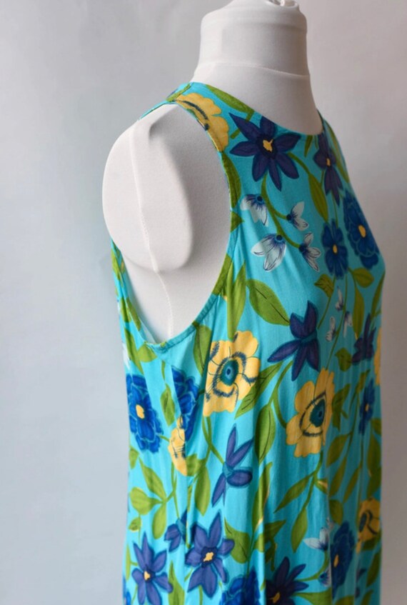 Vintage 90s slip dress floral summer holiday beac… - image 8