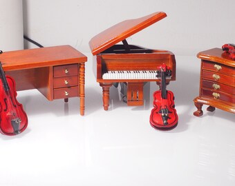 Dockhusmöbler och musikinstrument 1:12 Trä