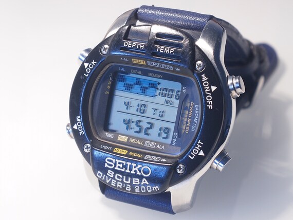 SEIKO M796 5A00 Scuba Divers 200m Dive Vintage Digital Watch Etsy Canada