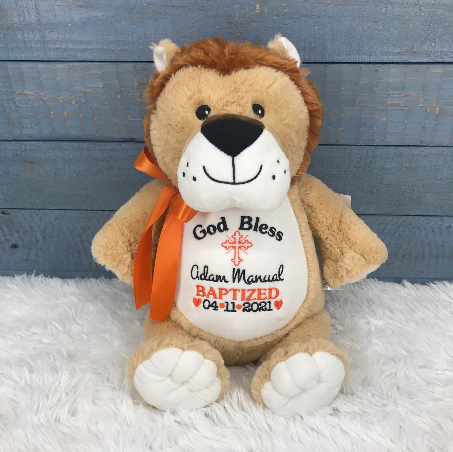 Personalized Stuffed Lion Personalized Baby Gift Birth Etsy